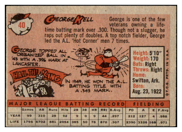 1958 Topps Baseball #040 George Kell Orioles EX 523837