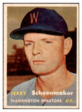 1957 Topps Baseball #334 Jerry Schoonmaker Senators EX-MT 523876