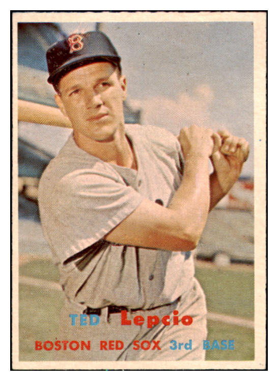 1957 Topps Baseball #288 Ted Lepcio Red Sox EX-MT 523883