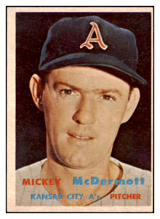 1957 Topps Baseball #318 Mickey McDermott A's EX 523895