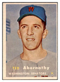 1957 Topps Baseball #293 Ted Abernathy Senators EX 523896