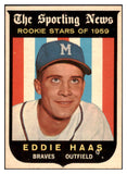 1959 Topps Baseball #126 Eddie Haas Braves NR-MT 523964