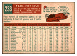 1959 Topps Baseball #233 Paul Foytack Tigers NR-MT 524028