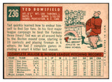 1959 Topps Baseball #236 Ted Bowsfield Red Sox NR-MT 524031