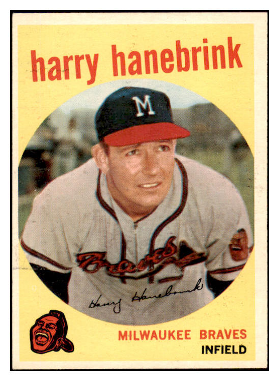 1959 Topps Baseball #322 Harry Hanebrink Braves NR-MT 524069