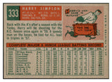 1959 Topps Baseball #333 Harry Simpson A's NR-MT 524075