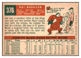 1959 Topps Baseball #376 Hal Naragon Indians NR-MT 524096