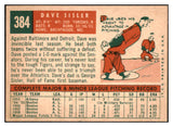 1959 Topps Baseball #384 Dave Sisler Red Sox NR-MT 524101