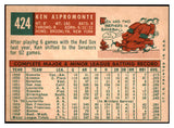 1959 Topps Baseball #424 Ken Aspromonte Senators NR-MT 524123