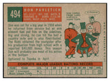 1959 Topps Baseball #494 Don Pavletich Reds NR-MT 524159