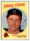 1959 Topps Baseball #499 Johnny O'Brien Braves NR-MT 524162