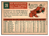 1959 Topps Baseball #028 Red Worthington Giants EX-MT 524170