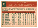 1959 Topps Baseball #049 Bill Hall Pirates EX-MT 524175