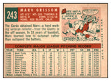 1959 Topps Baseball #243 Marv Grissom Cardinals EX-MT 524217