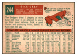 1959 Topps Baseball #244 Dick Gray Dodgers EX-MT 524218