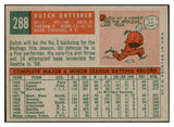 1959 Topps Baseball #288 Dutch Dotterer Reds EX-MT 524235