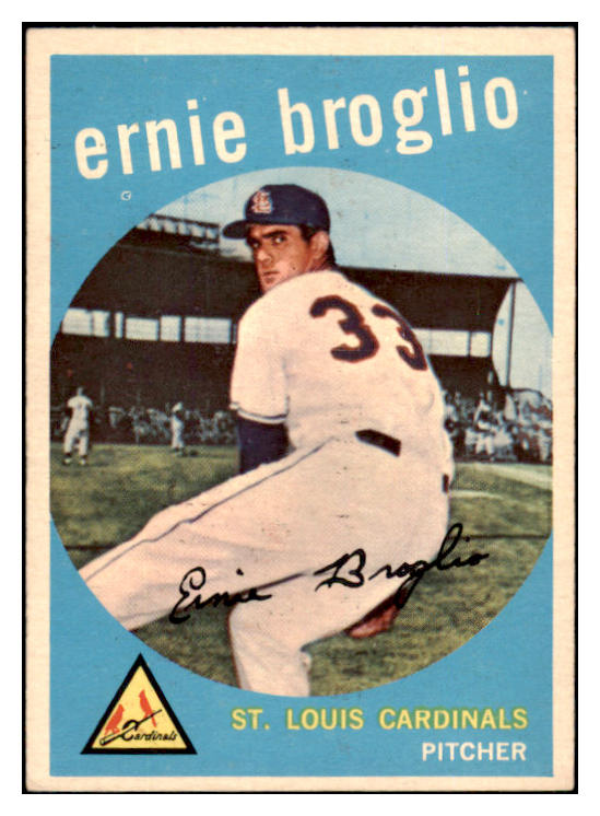 1959 Topps Baseball #296 Ernie Broglio Cardinals EX-MT 524238