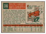 1959 Topps Baseball #316 Ralph Lumenti Senators EX-MT 524242