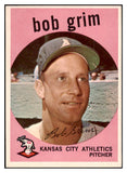 1959 Topps Baseball #423 Bob Grim A's EX-MT 524257