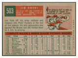 1959 Topps Baseball #503 Jim Owens Phillies EX-MT 524266