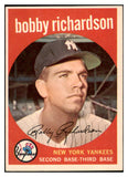 1959 Topps Baseball #076 Bobby Richardson Yankees EX-MT 524278