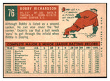 1959 Topps Baseball #076 Bobby Richardson Yankees EX-MT 524278