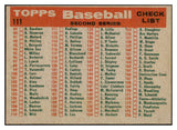 1959 Topps Baseball #111 Cincinnati Reds Team EX 524282