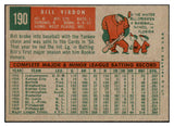 1959 Topps Baseball #190 Bill Virdon Pirates EX-MT 524296