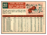 1959 Topps Baseball #217 Carl Erskine Dodgers EX-MT 524298