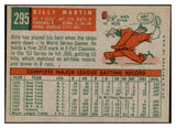 1959 Topps Baseball #295 Billy Martin Indians EX 524309