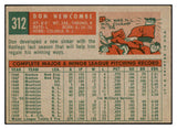 1959 Topps Baseball #312 Don Newcombe Reds EX-MT 524314