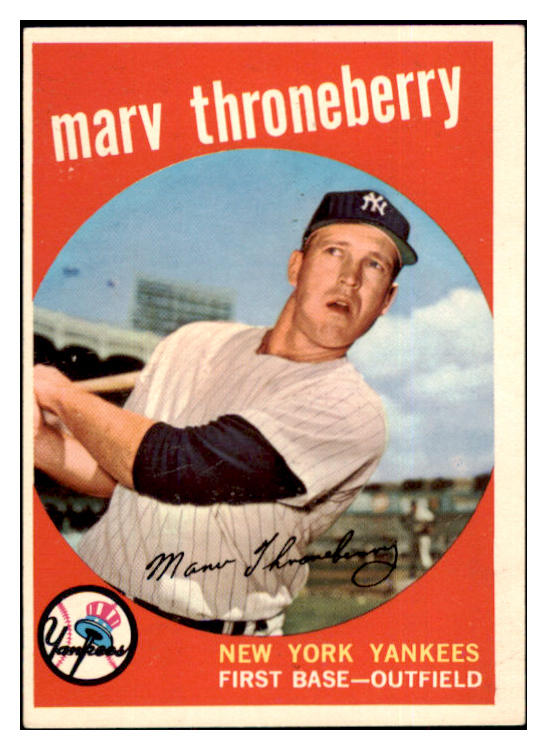 1959 Topps Baseball #326 Marv Throneberry Yankees EX-MT 524315