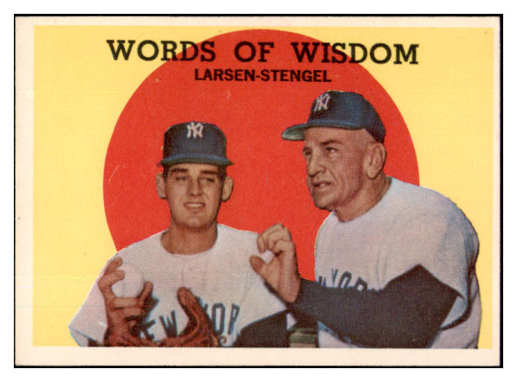 1959 Topps Baseball #383 Casey Stengel Don Larsen EX-MT 524321