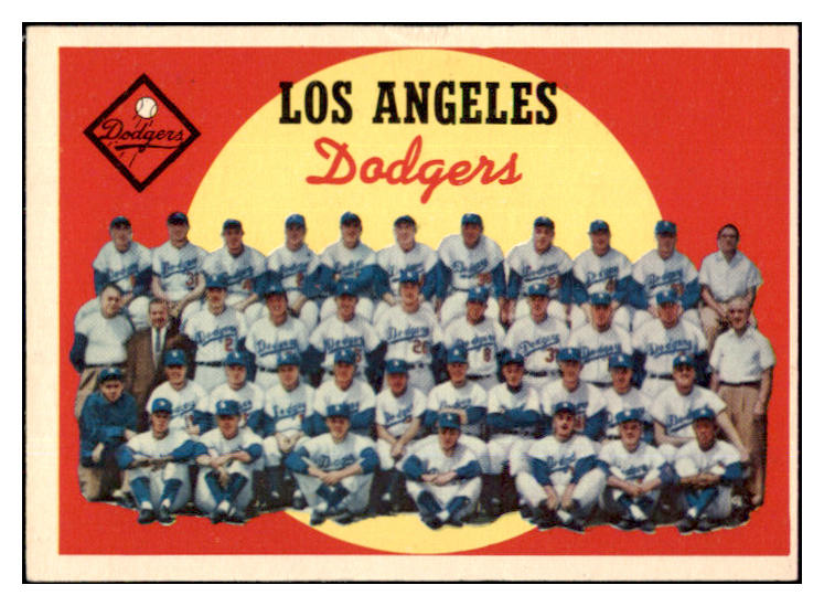 1959 Topps Baseball #457 Los Angeles Dodgers Team EX-MT 524334