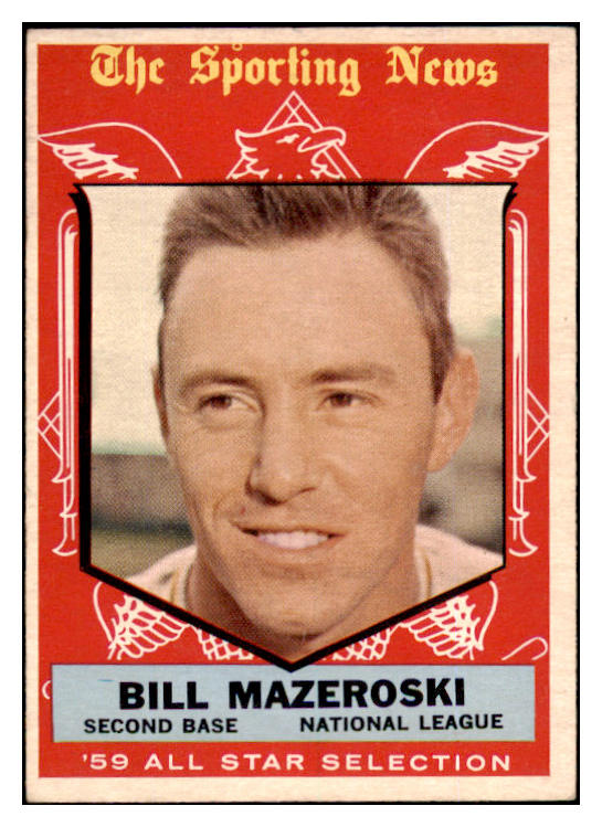 1959 Topps Baseball #555 Bill Mazeroski A.S. Pirates EX 524345