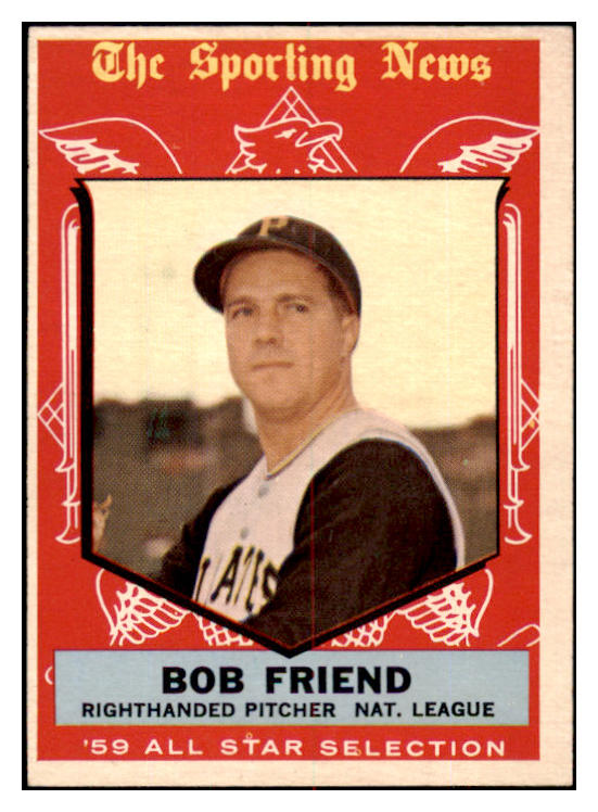 1959 Topps Baseball #569 Bob Friend A.S. Pirates EX-MT 524348