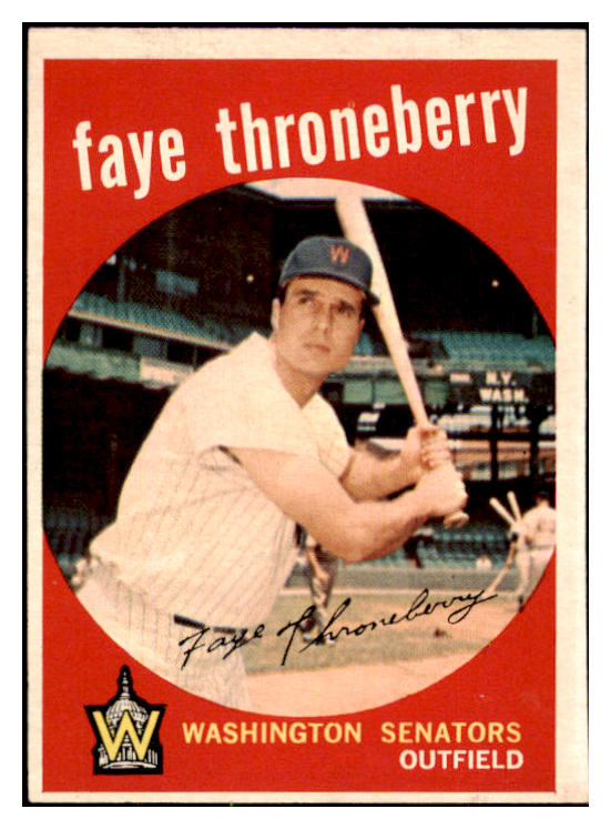 1959 Topps Baseball #534 Faye Throneberry Senators EX-MT 524362