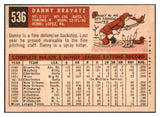 1959 Topps Baseball #536 Dan Kravitz Pirates EX-MT 524364