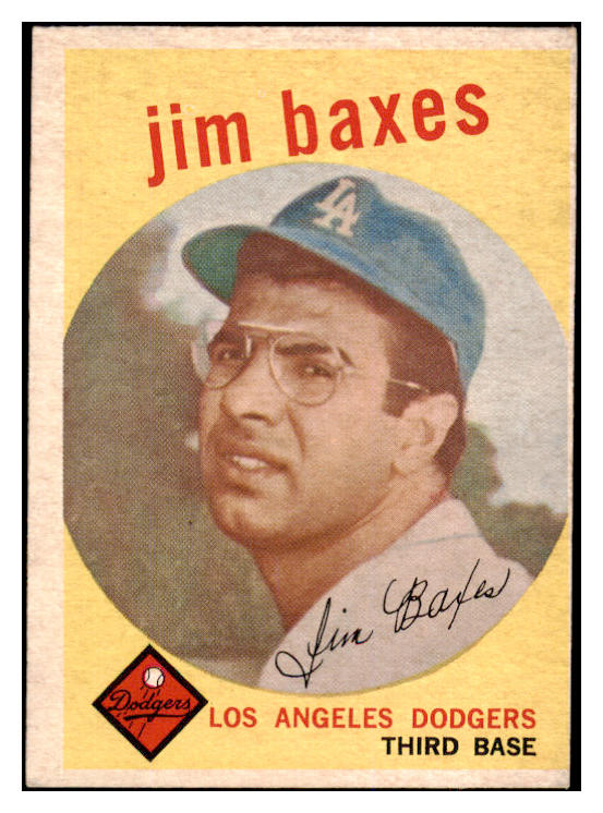 1959 Topps Baseball #547 Jim Baxes Dodgers EX 524382