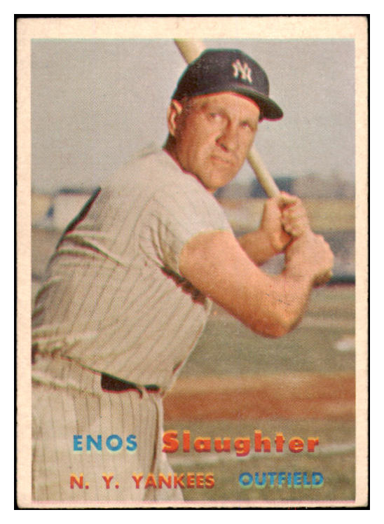 1957 Topps Baseball #215 Enos Slaughter Yankees EX-MT 524387
