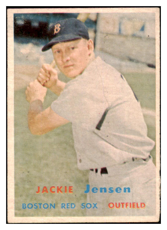 1957 Topps Baseball #220 Jackie Jensen Red Sox EX-MT 524397