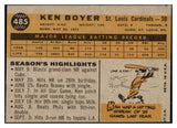 1960 Topps Baseball #485 Ken Boyer Cardinals EX 524410