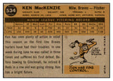 1960 Topps Baseball #534 Ken MacKenzie Braves EX-MT 524440