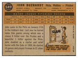 1960 Topps Baseball #549 John Buzhardt Phillies EX-MT 524441