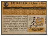 1960 Topps Baseball #551 Ed Rakow Dodgers EX 524446