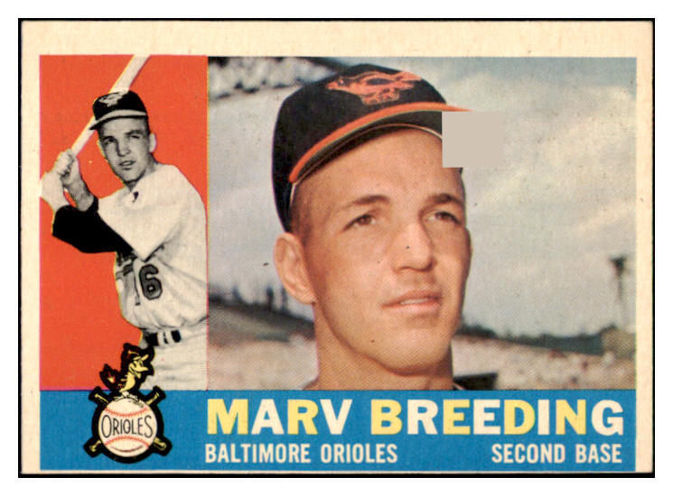 1960 Topps Baseball #525 Marv Breeding Orioles EX 524453