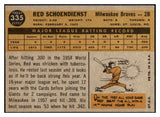 1960 Topps Baseball #335 Red Schoendienst Braves EX-MT 524478