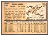 1963 Topps Baseball #488 Jerry Adair Orioles EX 524483