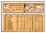 1963 Topps Baseball #497 Bennie Daniels Senators EX 524485