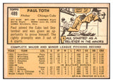 1963 Topps Baseball #489 Paul Toth Cubs EX 524494